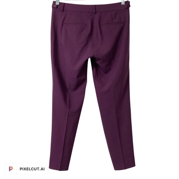 Vince Front Seam Ponte Pants Stretch Ankle Cropped Wool Blend Plum Size 4 - Picture 5 of 5
